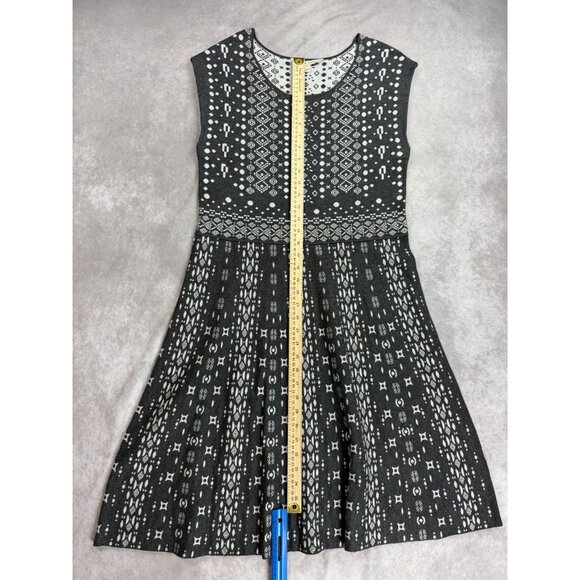 Geometric Pattern Sleeveless Knit Dress XL By 41 Hawthorn - Black & White - Picture 2 of 9